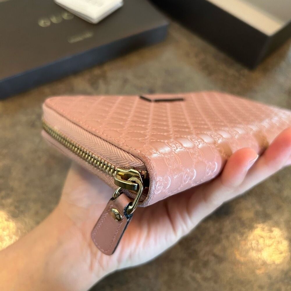 Gucci Micro Guccissima Long Wallet Leather Pink with BOX - Picture 3 of 16